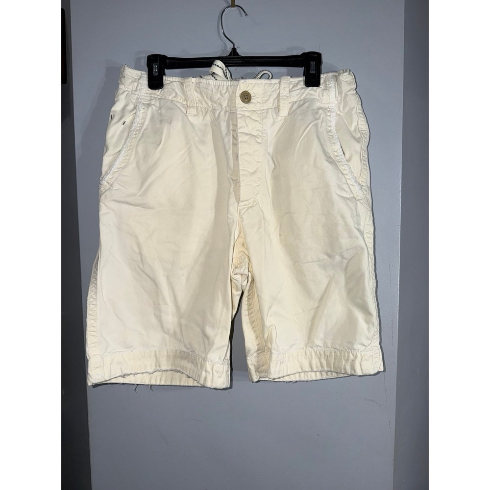 Y2K Abercrombie & Fitch off cream color heavy duty shorts distressed mens 32